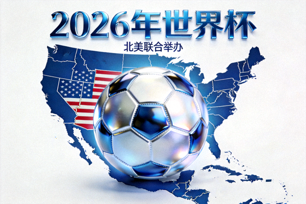 2026年世界杯概念图 - 足球与北美地图结合